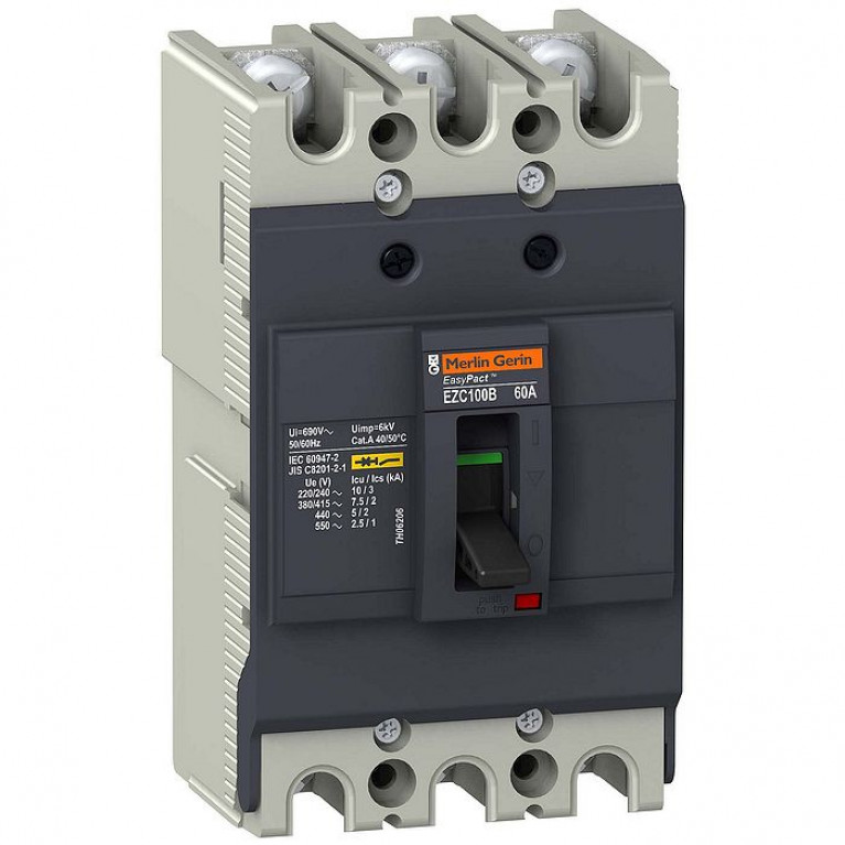 Силовой автомат Schneider Electric Easypact EZC TM-D, 7.5кА, 3P, 60А, EZC100B3060