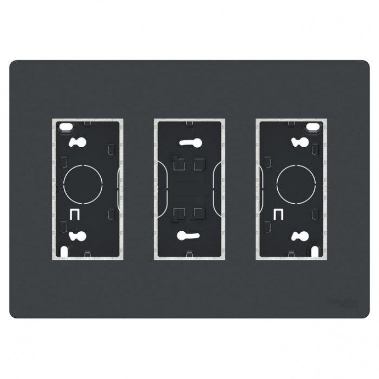 UNICA SYSTEM+ БЛОК открытой установки 3х2 АНТРАЦИТ