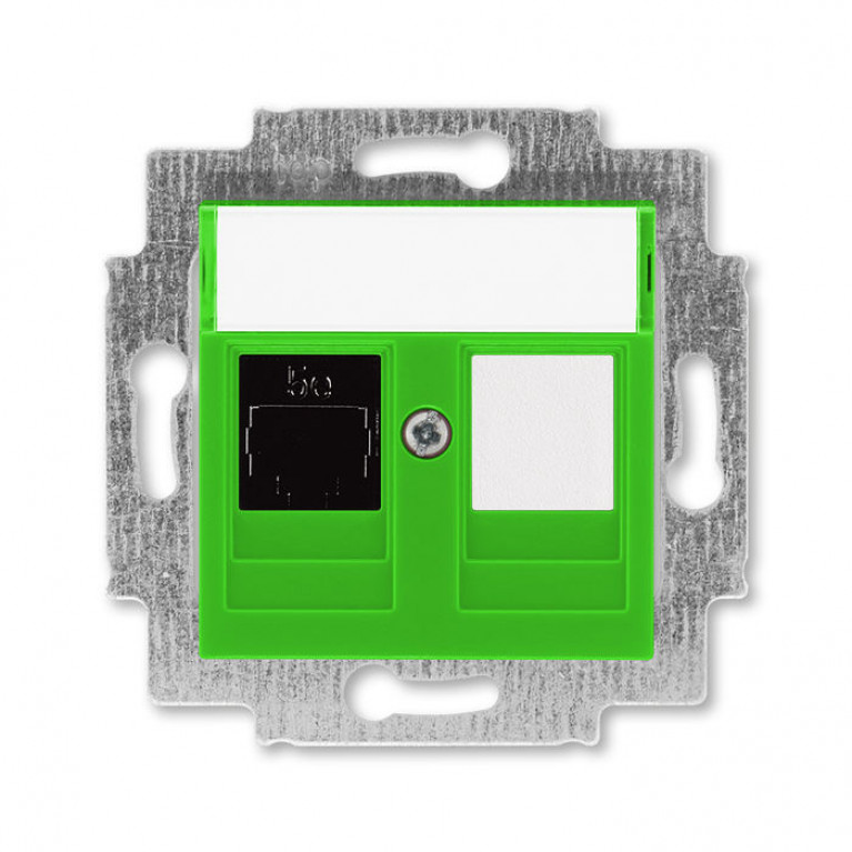 Розетка компьютерная RJ45 Cat.5 ABB LEVIT, зеленый, 2CHH295117A6067