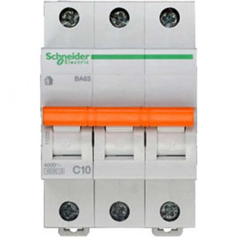 Автоматический выключатель Schneider Electric Домовой 3P 10А (C) 4.5кА, 11222