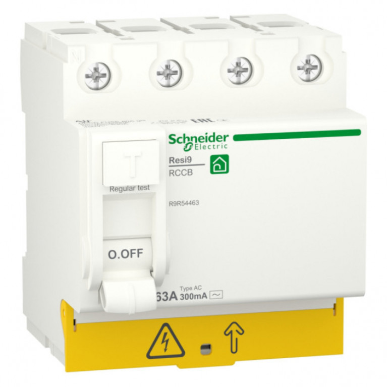 УЗО Schneider Electric Resi9 4P 63А, 300 мА ( AC ), R9R54463