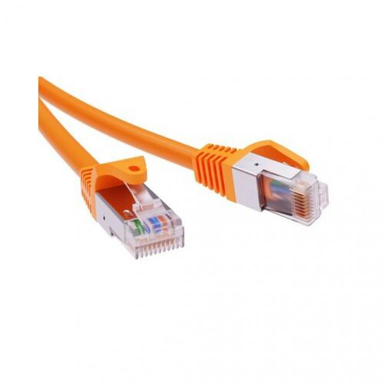 Патч-корд экранированный CAT6A F//UTP 4х2, LSZH, оранжевый, 0.5м (упак. 1шт)