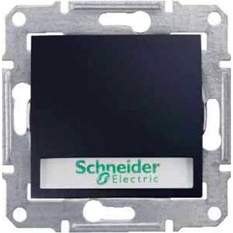 Выключатель 1-клавишный кнопочный Schneider Electric SEDNA, с подсветкой, скрытый монтаж, графит, SDN1600370