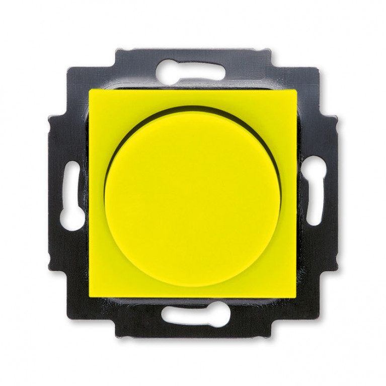 Светорегулятор поворотно-нажимной ABB LEVIT, 600 Вт, жёлтый // дымчатый чёрный, 2CHH942247A6064