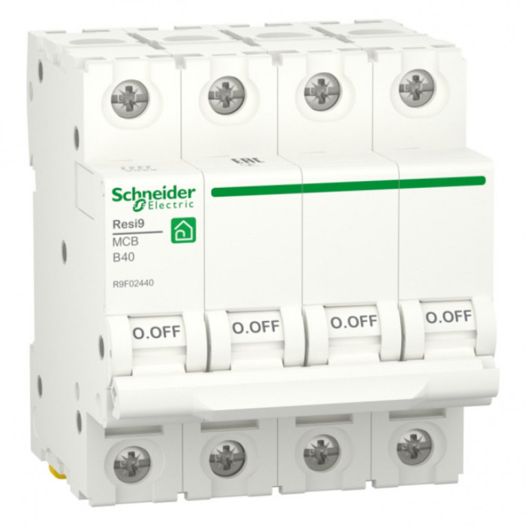 Автоматический выключатель Schneider Electric Resi9 4P 40А (B) 6кА, R9F02440