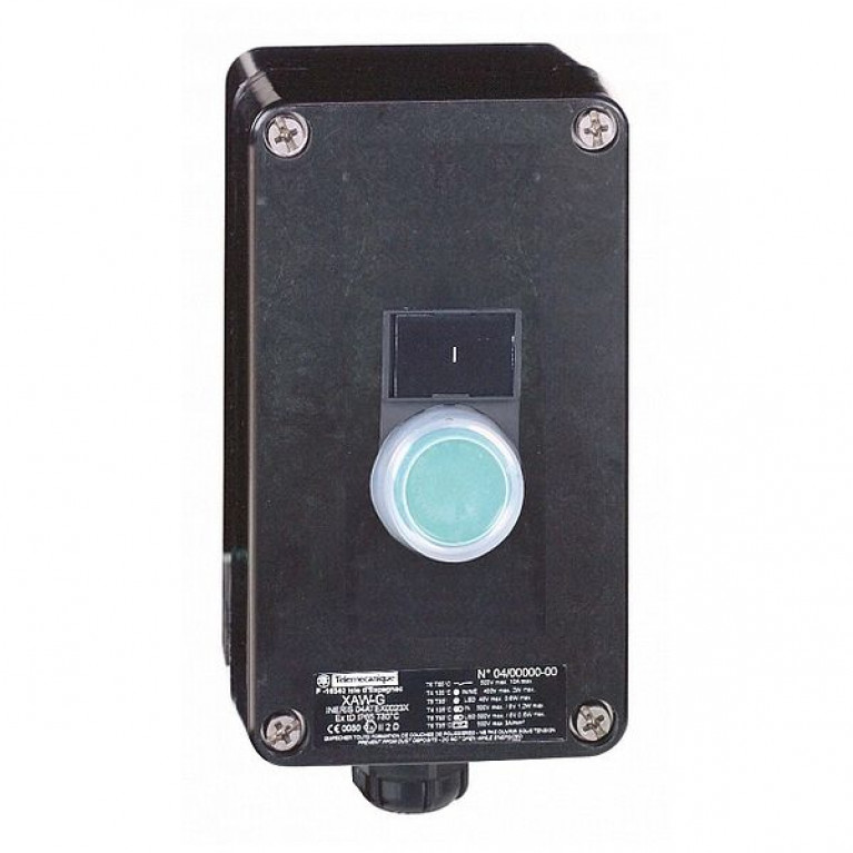 Кнопочный пост Schneider Electric Harmony XAW, 1 кнопка, XAWF100EX