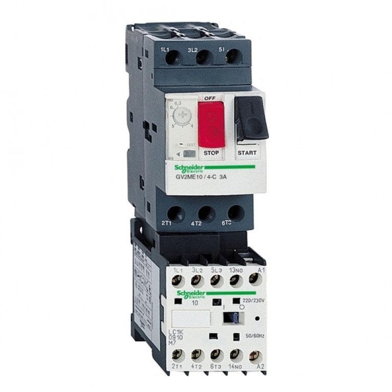 Реверсивный пускатель Schneider Electric TeSys GV2ME 2.5А, 1.5кВт 400//, GV2ME08K1F7