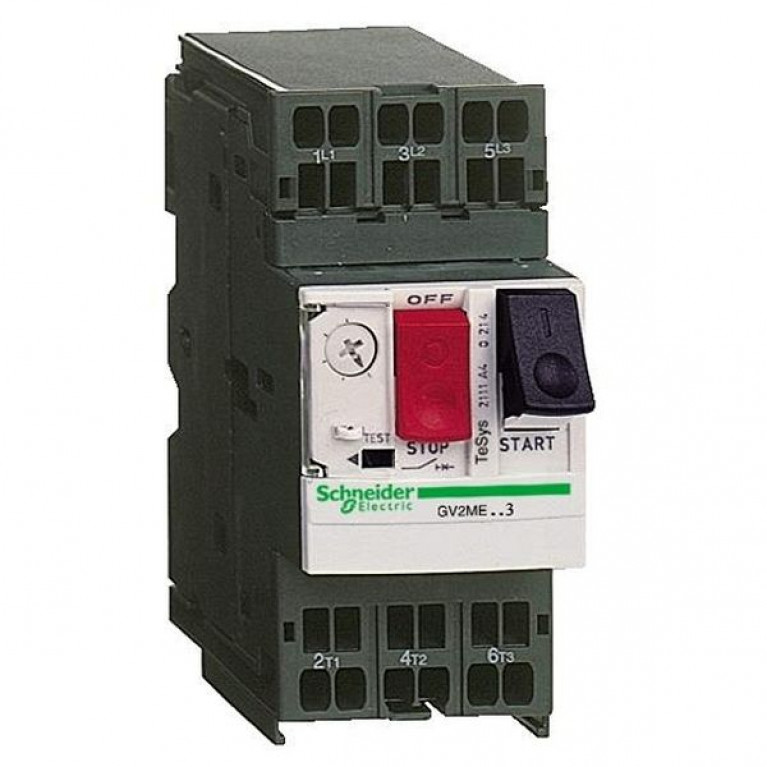 Силовой автомат для защиты двигателя Schneider Electric TeSys GV2 10А 3P, термомагнитный расцепитель, GV2ME143