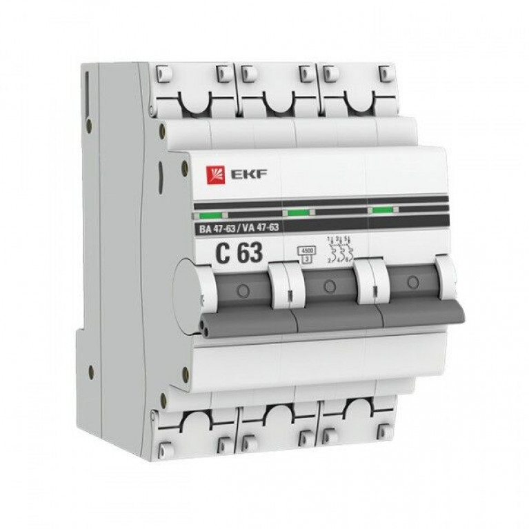 Автоматический выключатель EKF PROxima 3P 20А (B) 5кА, mcb4763-3-20B-pro
