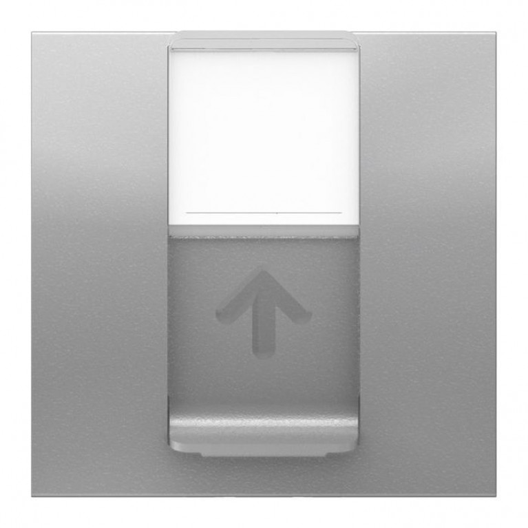 UNICA MODULAR РОЗЕТКА компьютерная, RJ45, одиночная, кат. 5е STP, 2 модуля, АЛЮМИНИЙ