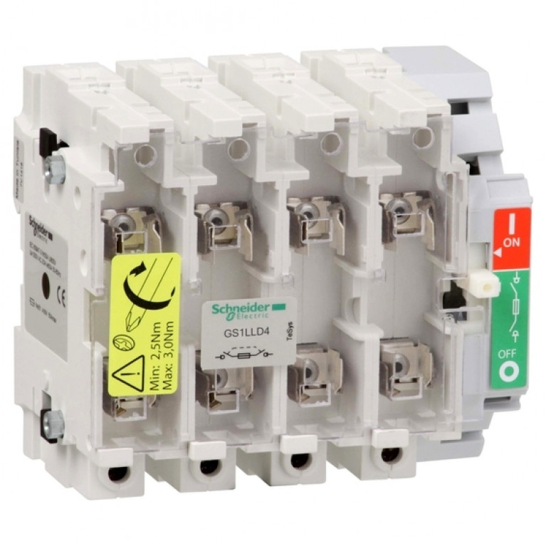 Рубильник с предохранителем Schneider Electric TeSys GS 160А 4P, 00, GS1LLD4