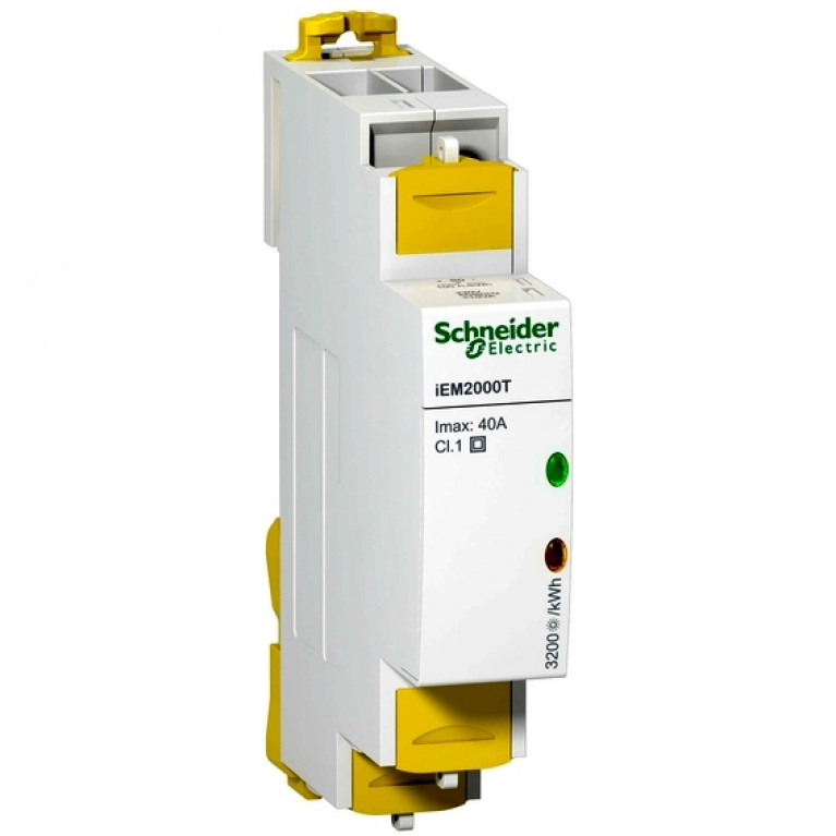 Счетчик электроэнергии однотарифный Schneider Electric Acti9 однофазный 40(40)А, ЖКИ, кл.т. 1, A9MEM2000T