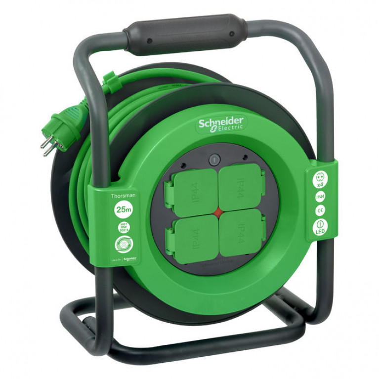 Силовой удлинитель на катушке Schneider Electric Thorsman 4-местный, 25м, IMT33148