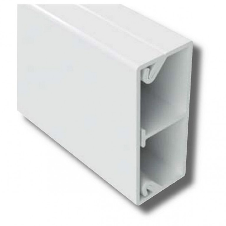 TMC 40//2x17 Миниканал с перегородкой белый (розница 8 м в пакете, 10 пакетов в коробке) (упак. 80м)