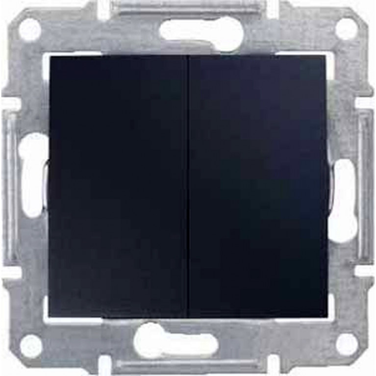 Выключатель 2-клавишный Schneider Electric SEDNA, скрытый монтаж, графит, SDN0300470