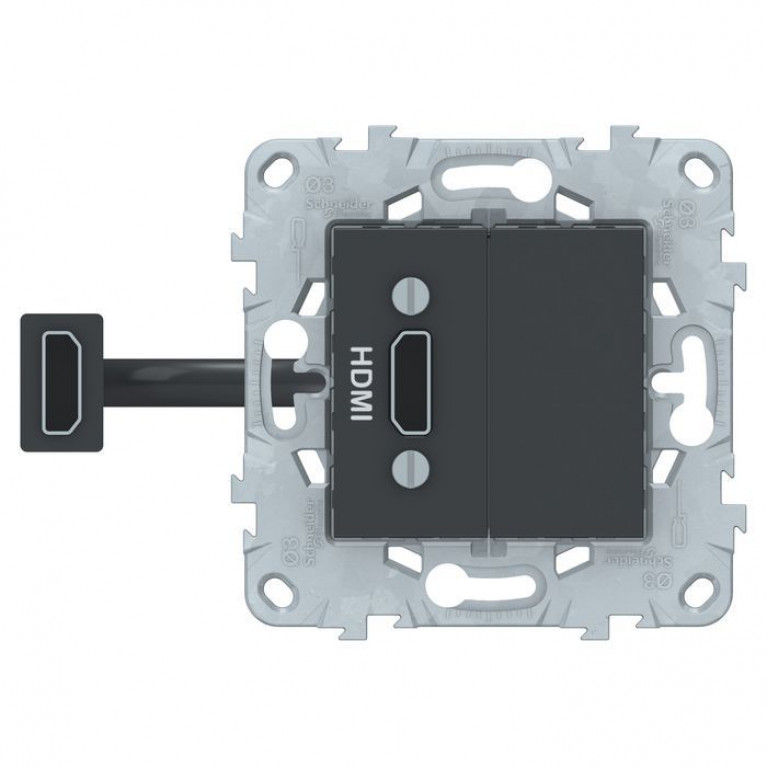 Розетка HDMI Schneider Electric UNICA NEW, антрацит, NU543054