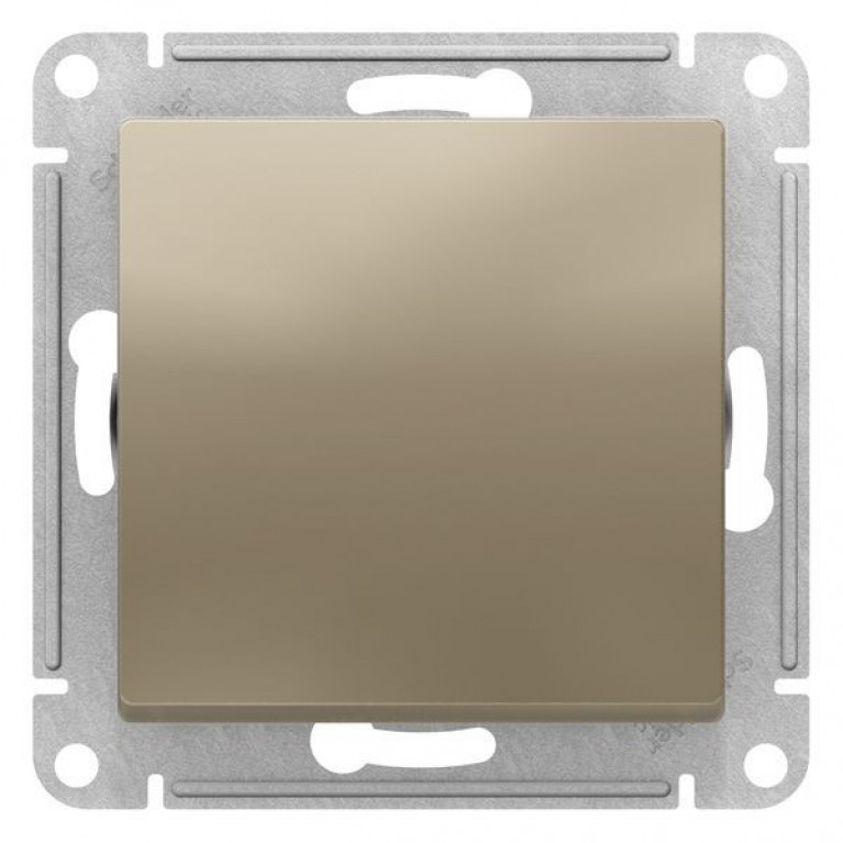 Переключатель 1-клавишный Schneider Electric ATLASDESIGN, скрытый монтаж, шампань, ATN000561