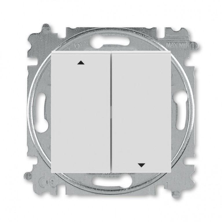 Выключатель для жалюзи 2-клавишный ABB LEVIT, серый // белый, 2CHH598945A6016