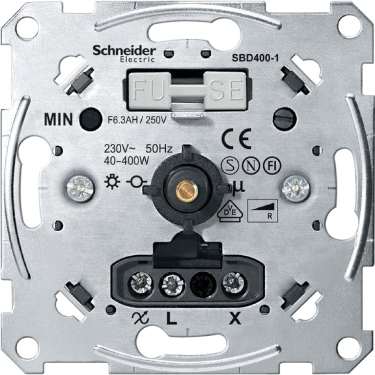 Механизм поворотного светорегулятора-переключателя Schneider Electric коллекции Merten, 400 Вт, MTN5131-0000