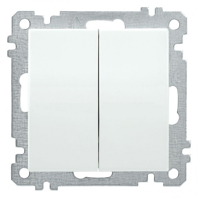 Выключатель 2-клавишный IEK BOLERO, белый, EVB20-K01-10-1