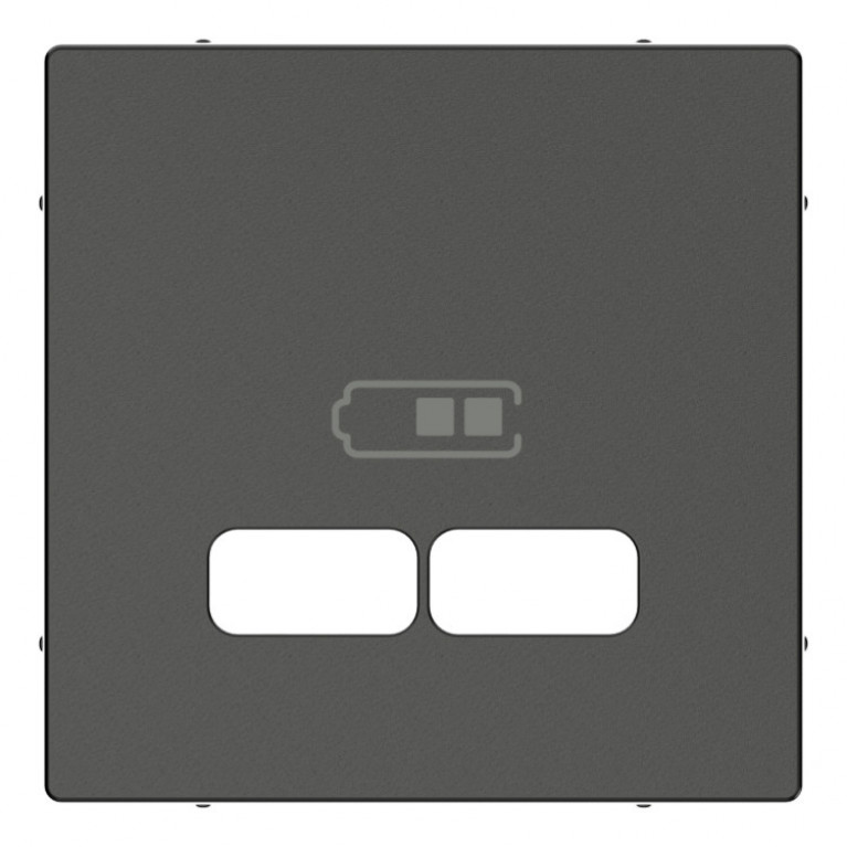 MERTEN, ЦЕНТРАЛЬНАЯ НАКЛАДКА для USB механизма 2,1А, АНТРАЦИТ, SM