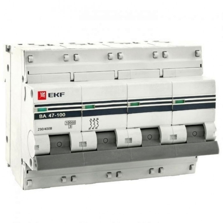Автоматический выключатель EKF PROxima 4P 40А (C) 10кА, mcb47100-4-40C-pro