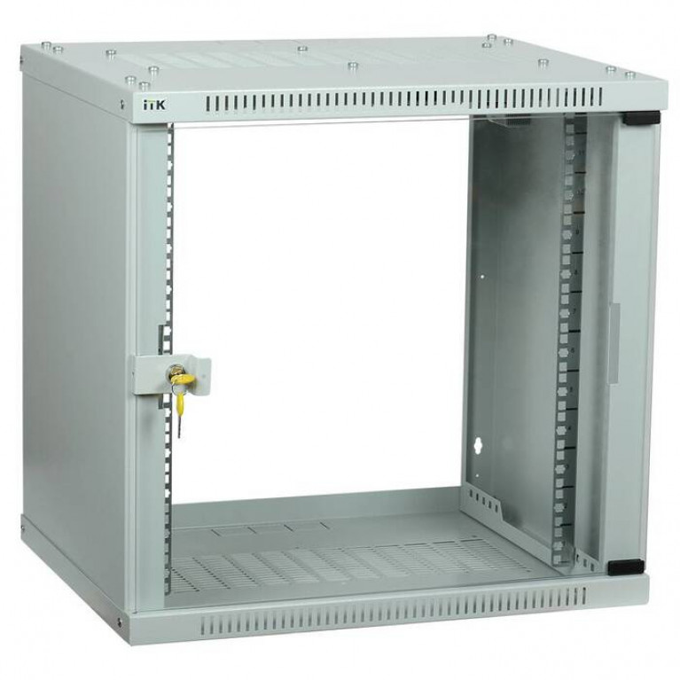 ITK Шкаф LINEA WE 9U 600x450мм дверь стекло серый