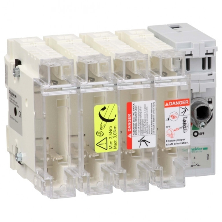 Рубильник с предохранителем Schneider Electric TeSys GS 100А 4P, 22X58, GS2J4