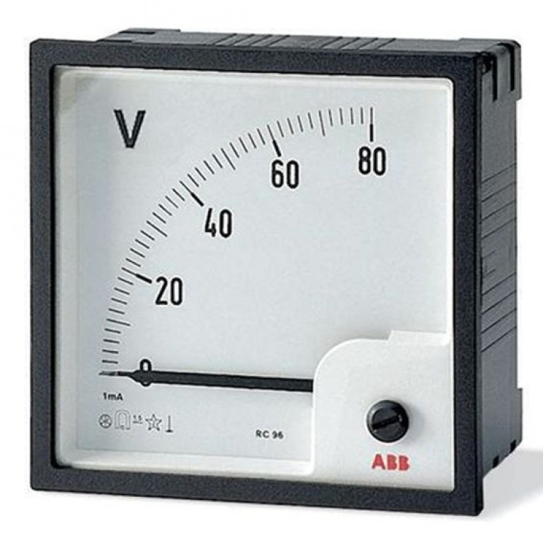 Вольтметр щитовой ABB ELC 500В AC, аналоговый, кл.т. 1,5, 2CSG112220R4001