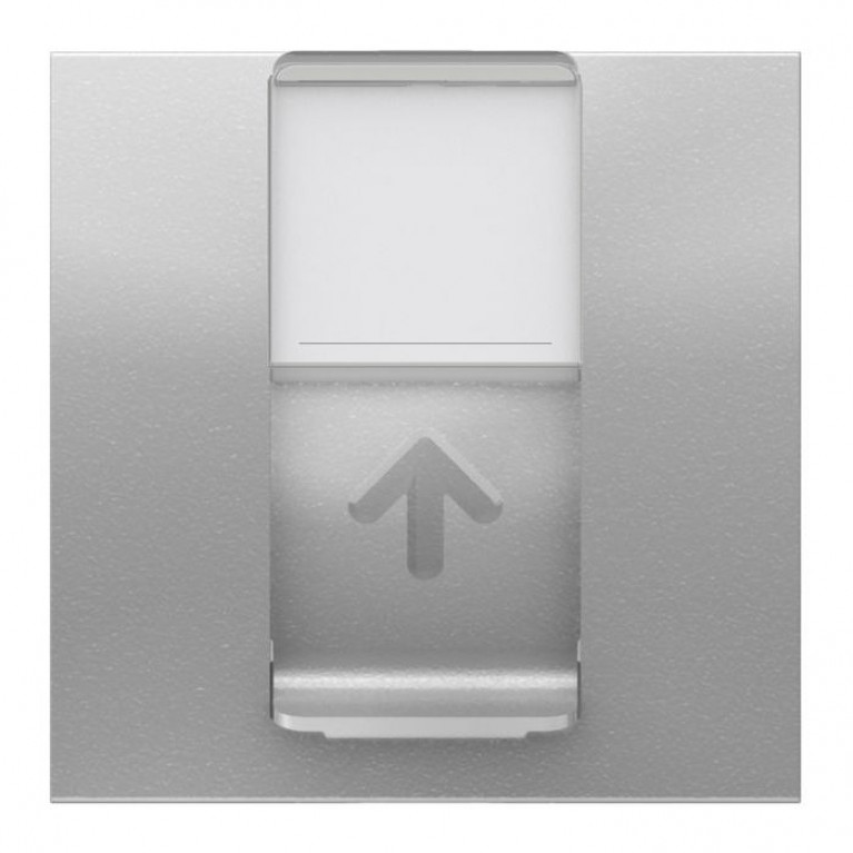 UNICA MODULAR ЛИЦ. ПАНЕЛЬ RJ45, одиночная, без коннектора, 2 модуля, АЛЮМИНИЙ