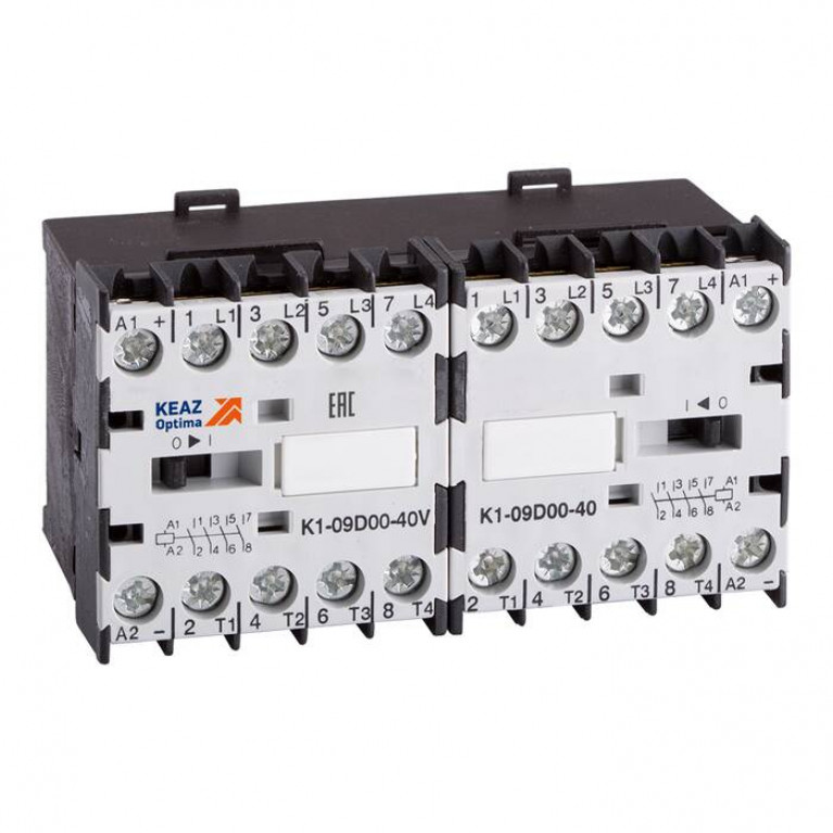 Реверсивный контактор КЭАЗ OptiStart K1W 4P 9А 400//24В AC 4кВт, 117141