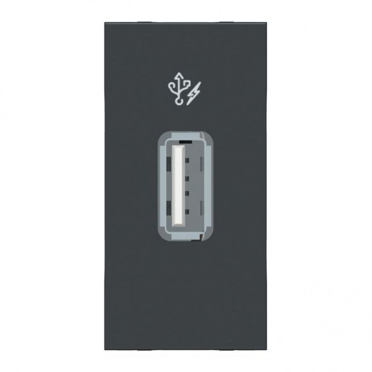 UNICA MODULAR РОЗЕТКА USB, 5 В // 1000 мА, 1 модуль АНТРАЦИТ