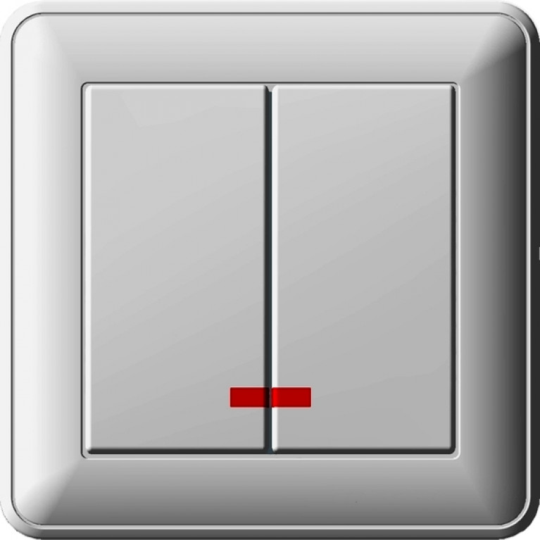 Выключатель 2-клавишный Schneider Electric W59, с подсветкой, скрытый монтаж, белый, VS516-251-18
