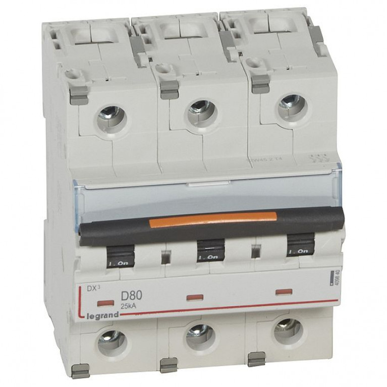 Автоматический выключатель Legrand DX³ 3P 80А (D) 25кА, 409840