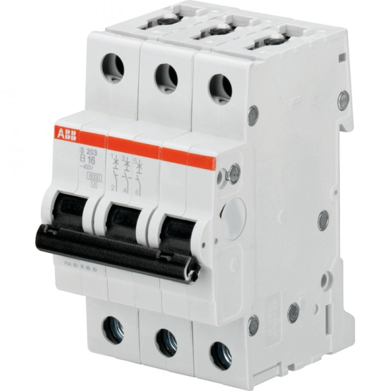 Автоматический выключатель ABB S200M 3P 6А (B) 10кА, 2CDS273001R0065