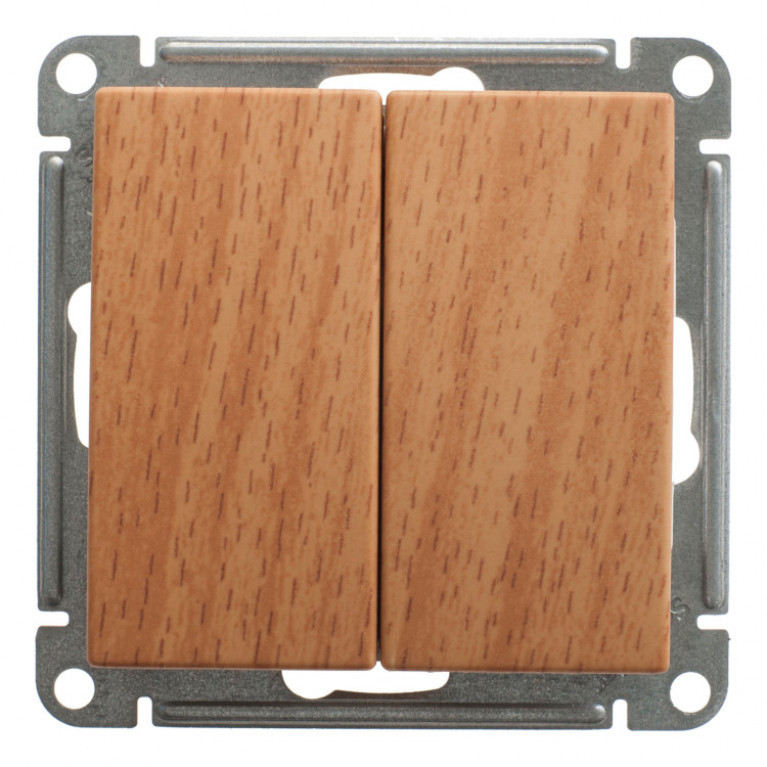 Переключатель 2-клавишный Schneider Electric W59, скрытый монтаж, бук, VS610-256-8-86