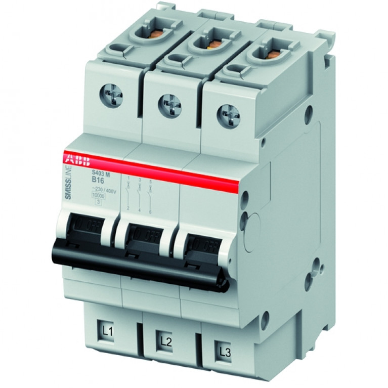 Автоматический выключатель ABB S400E 3P 13А (C) 6кА, 2CCS553001R0134