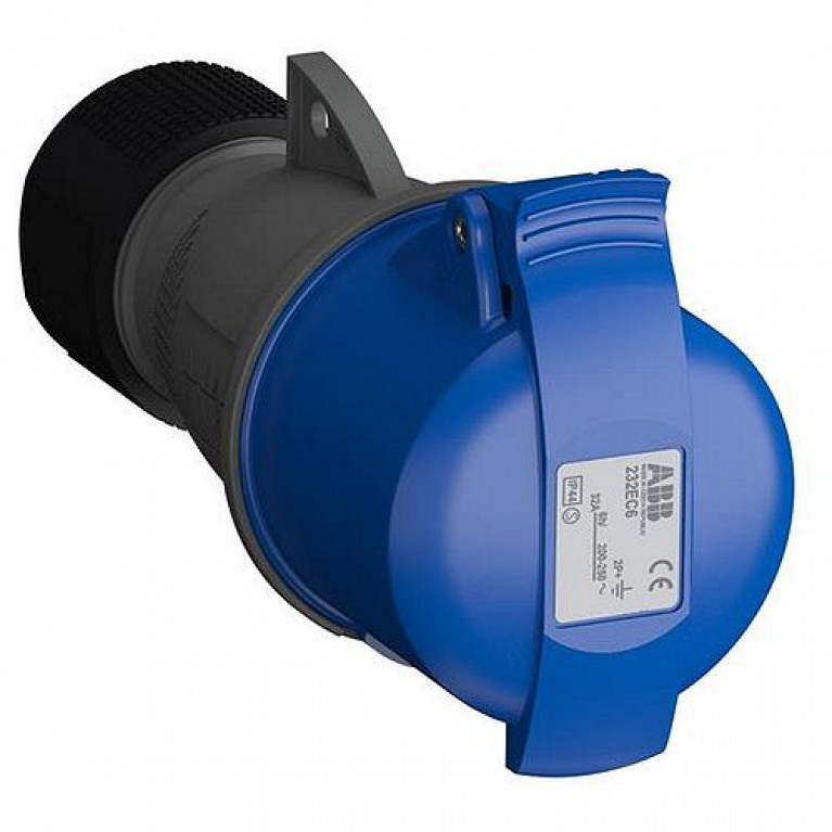 2CMA102031R1000 Розетка кабельная Easy&Safe 232EC6,32А,2P+E,IP44,6ч