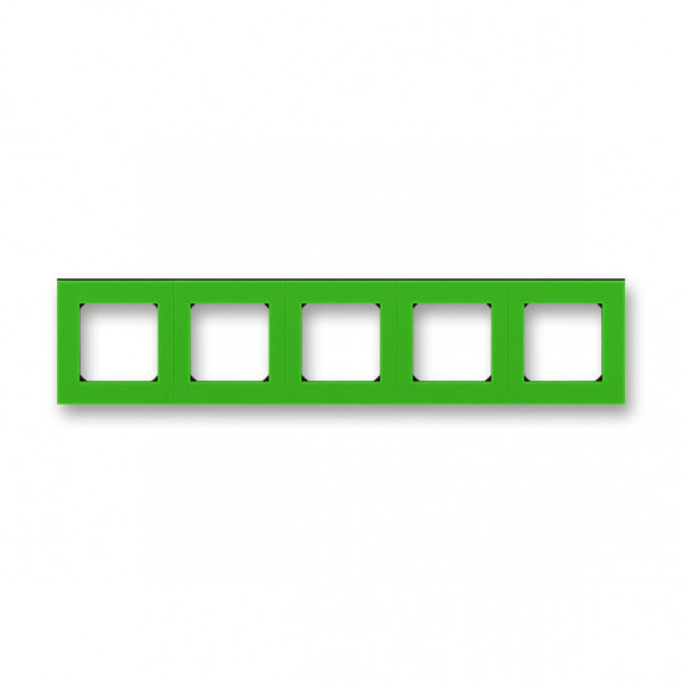 Рамка 5 постов ABB LEVIT, зелёный // дымчатый чёрный, 2CHH015050A6067