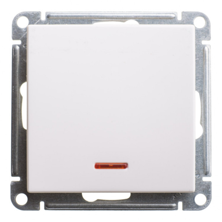 Переключатель 1-клавишный Schneider Electric W59, с подсветкой, скрытый монтаж, белый, VS610-157-1-86