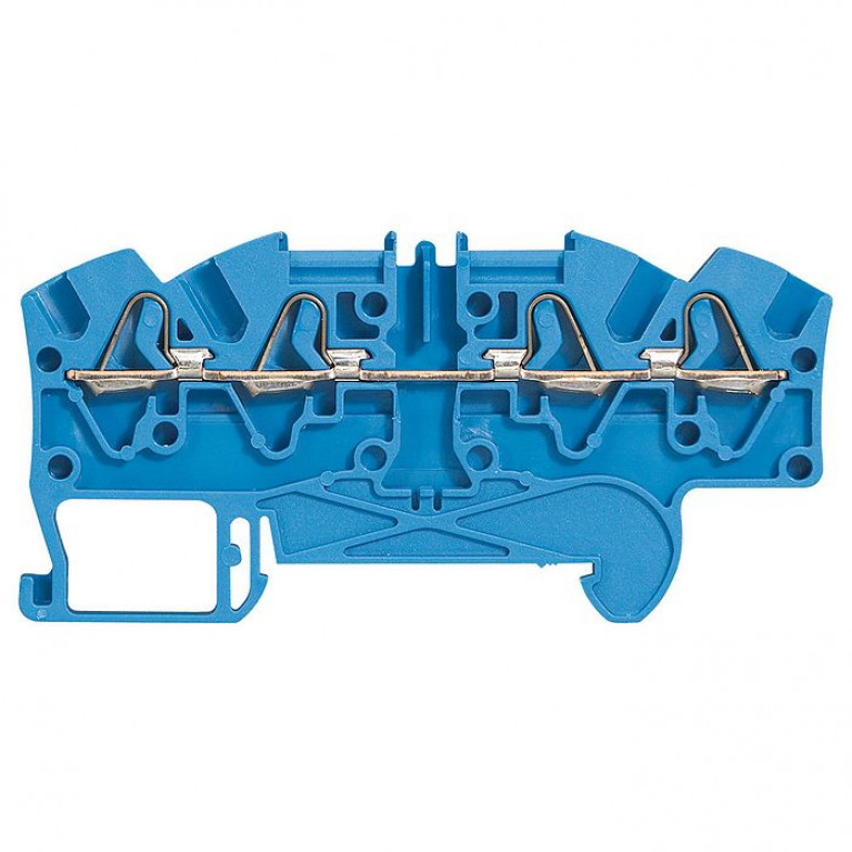 Пружинная клемма Viking 3 - однополюсная - 4 проводника - шаг 5 мм - синий
