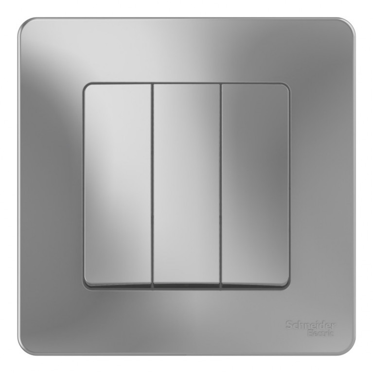Выключатель 3-клавишный Schneider Electric BLANCA, скрытый монтаж, алюминий, BLNVS100503
