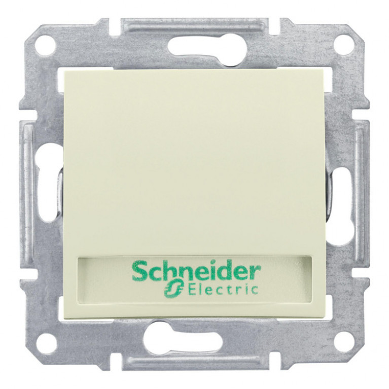 Выключатель 1-клавишный кнопочный Schneider Electric SEDNA, с подсветкой, скрытый монтаж, бежевый, SDN1600347