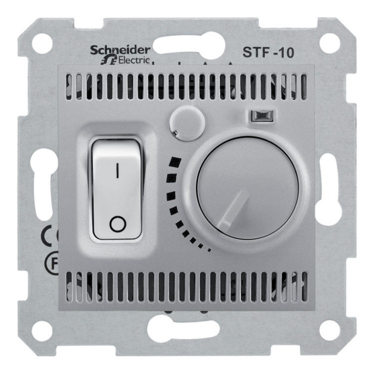 Термостат для теплого пола Schneider Electric SEDNA, с датчиком, алюминий, SDN6000360