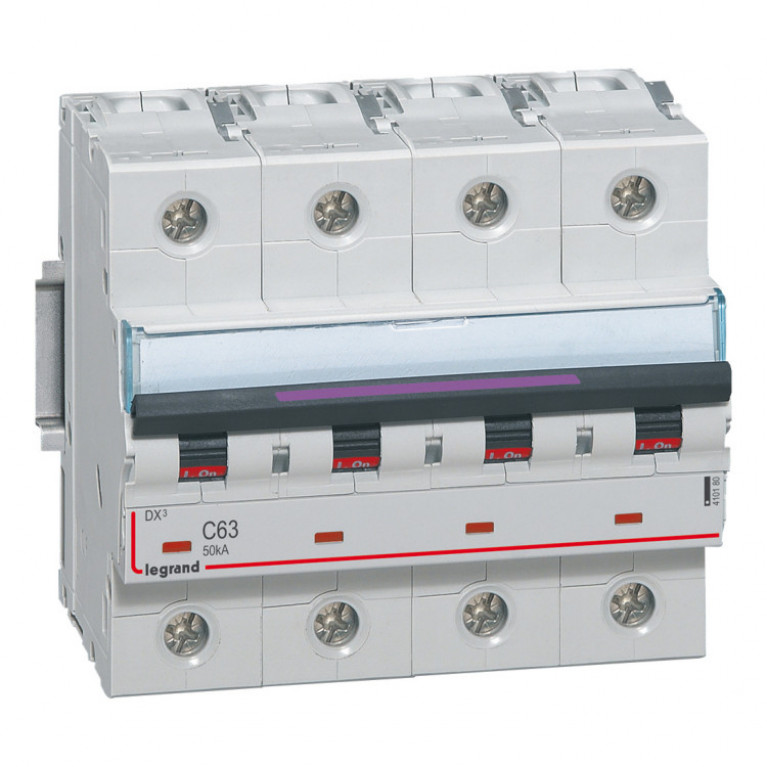 Автоматический выключатель Legrand DX³ 4P 63А (C) 50кА, 410180