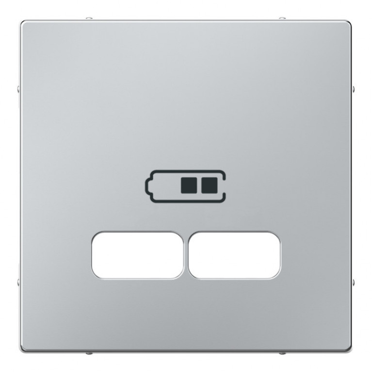 MERTEN, ЦЕНТРАЛЬНАЯ НАКЛАДКА для USB механизма 2,1А, АЛЮМИНИЙ, SM