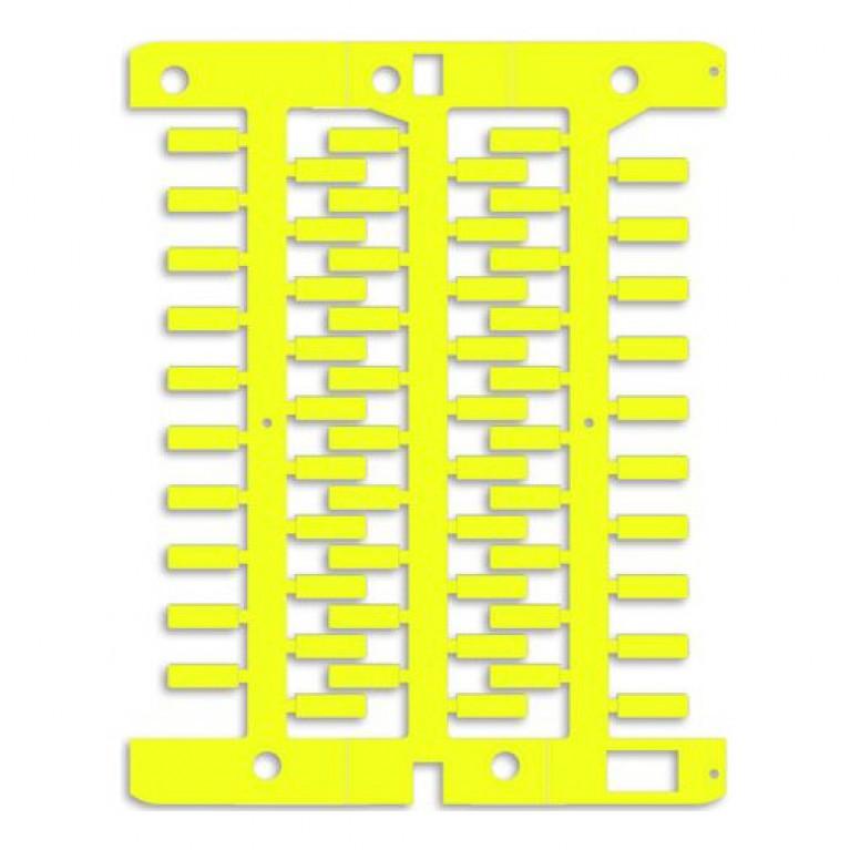 Маркировка для провода, жесткая, для трубочек. 4х12мм. Желтая (упак. 1500шт)