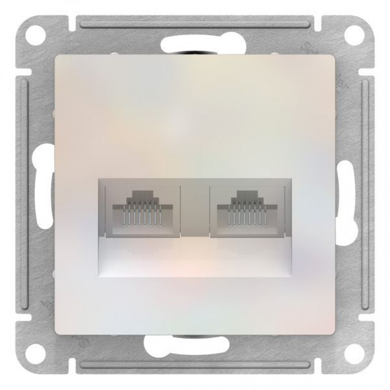 Розетка компьютерная RJ45 Cat.5 Schneider Electric ATLASDESIGN, жемчуг, ATN000485