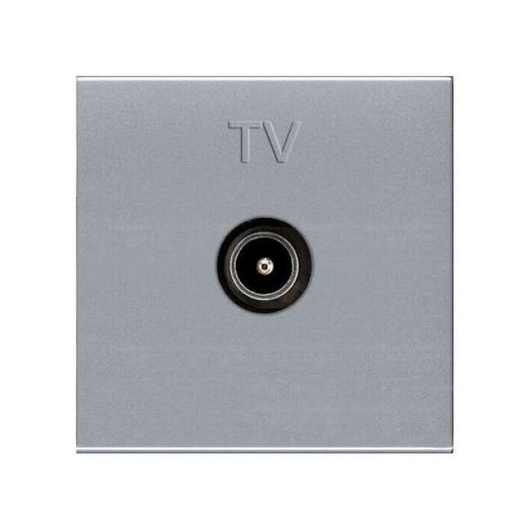 Розетка TV ABB ZENIT, одиночная, серебристый, 2CLA225070N1301