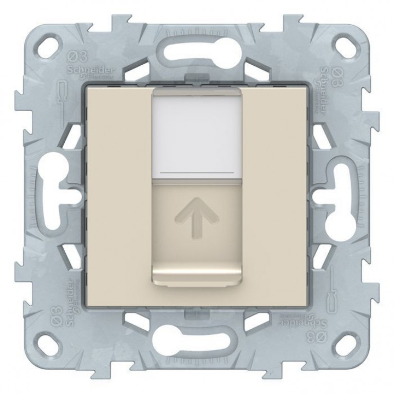 Розетка компьютерная RJ45 Cat.5 Schneider Electric UNICA NEW, бежевый, NU541144